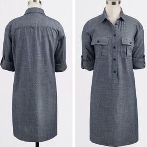 J Crew dotted chambray shirt dress